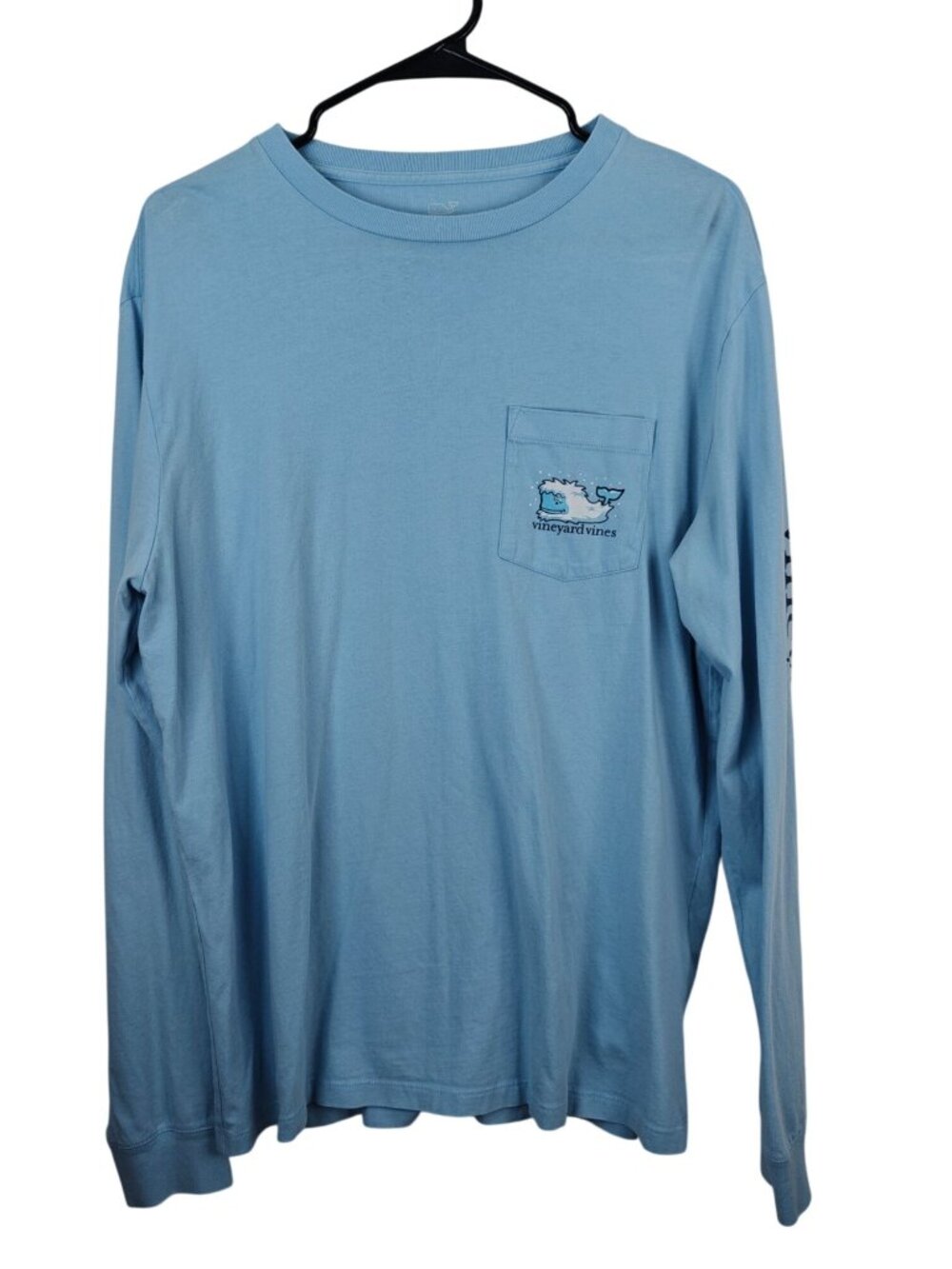 Vineyard Vines Men's Long Sleeve Pocket T-Shirt Light Blue M 100% Cotton